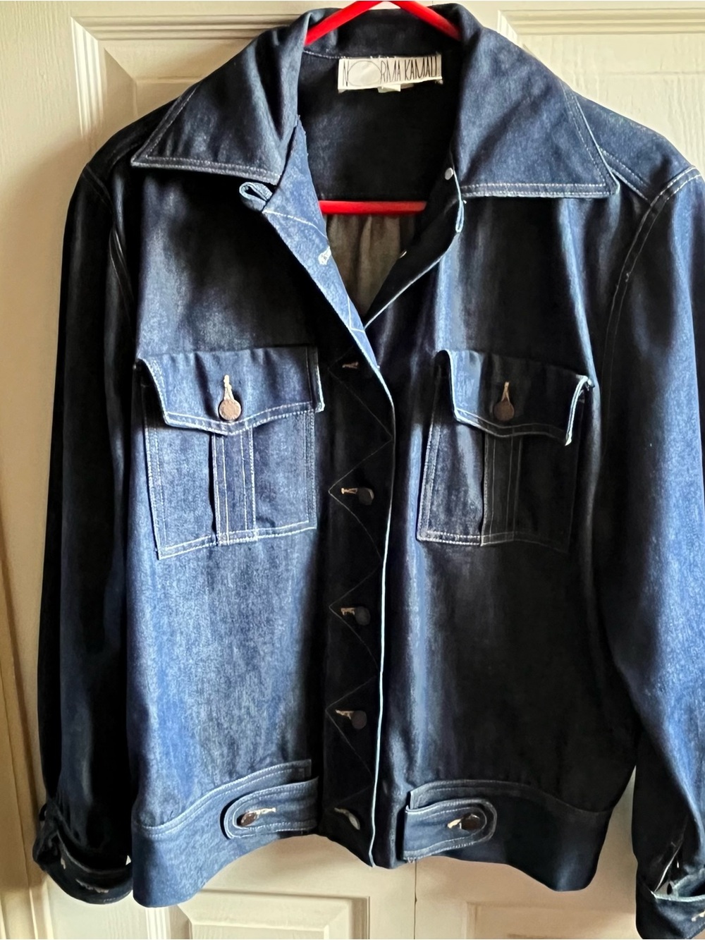 Norma Kamali Vintage Dark Indigo Denim Jacket – Size M
